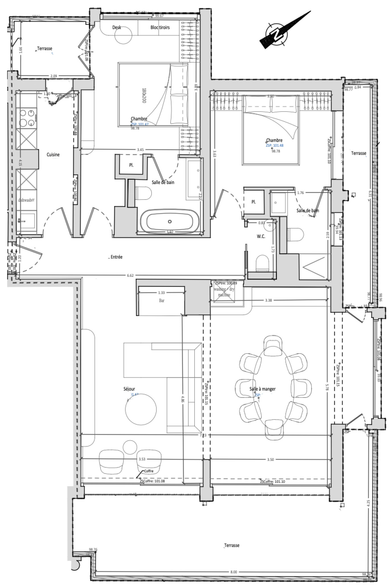 Carré d'Or | Élégant 3 pièces | Vue Casino et mer