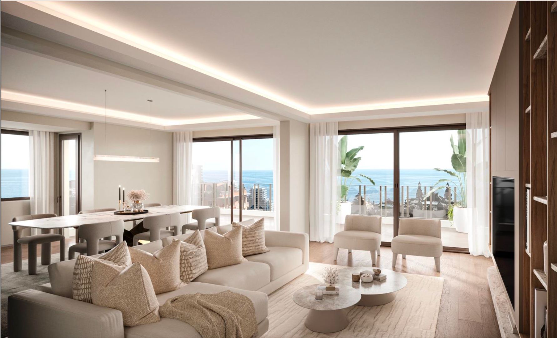 Carré d'Or | Élégant 3 pièces | Vue Casino et mer