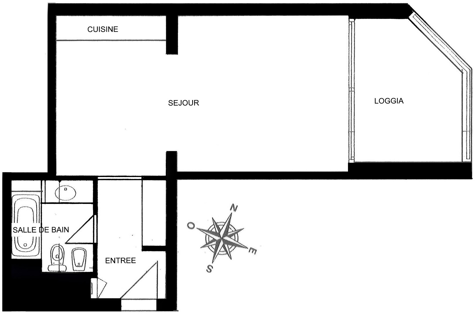 Studio de 54 m² vue mer
